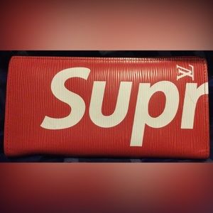 Louis Vuitton Supreme X Red EPI Brazza Wallet